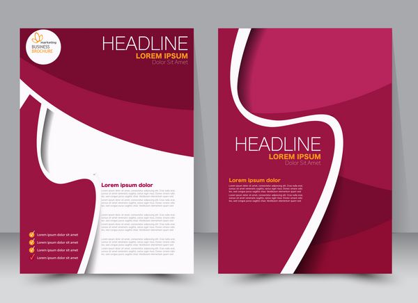 بروشور بروشور طراحی قالب جلد مجله برای آموزش ارائه وب سایت رنگ قرمز وکتور قابل ویرایش