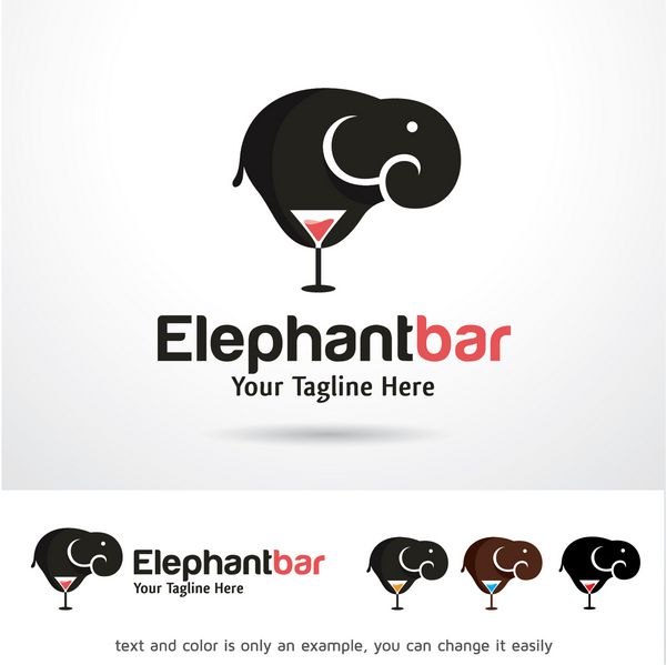 وکتور طراحی قالب لوگوی فیل