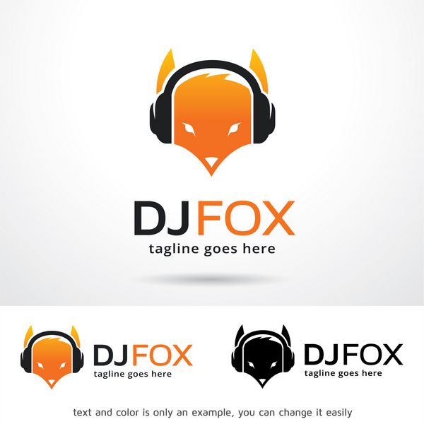 وکتور طراحی لوگو dj fox