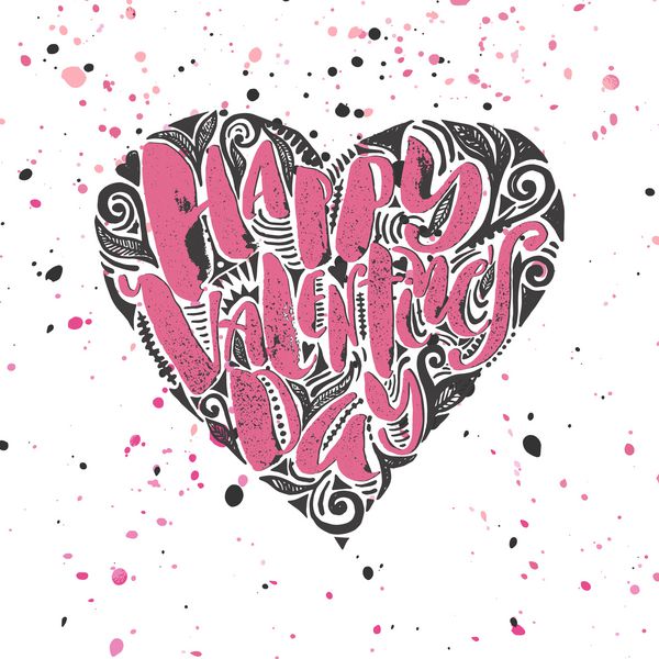 پوستر انگیزشی حروف مفهومی روز عشق مبارک طراحی هنری برای لوگو کارت تبریک دعوت نامه پوستر بنر تصاویر تبریک فصلی