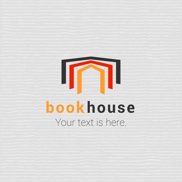 کتابفروشی لوگوی وکتور کتابفروشی علامت الگوی نماد با کتاب باز
