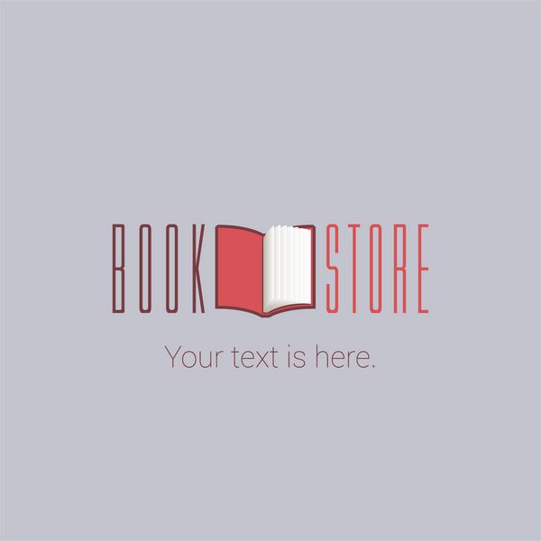 کتابفروشی کتابفروشی آرم مفهومی وکتور کتابفروشی نماد نماد نشان علامت عنصر طراحی گرافیک با کتاب باز