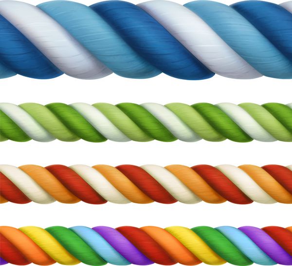 طناب های چند رنگ وکتور عناصر طراحی بدون درز افقی