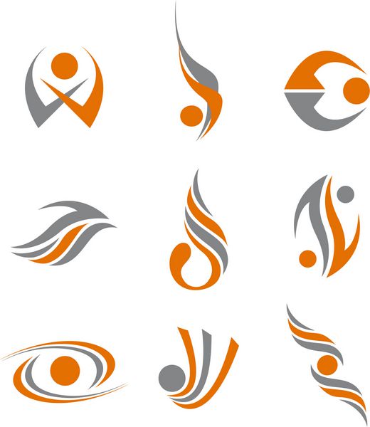 مجموعه ای از نمادهای انتزاعی مختلف برای طراحی همچنین یک ایده لوگو نسخه jpeg نیز موجود است