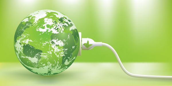 مفهوم انتزاعی انرژی سبز با زمین سبز