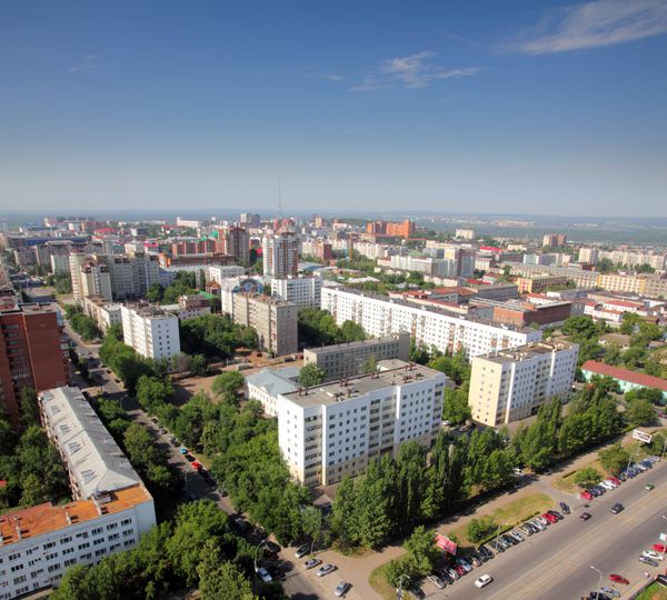 نمای بالا در پانورامای شهر - اوفا روسیه