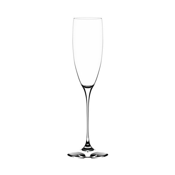 لیوان شامپاین خالی جدا شده روی سفید