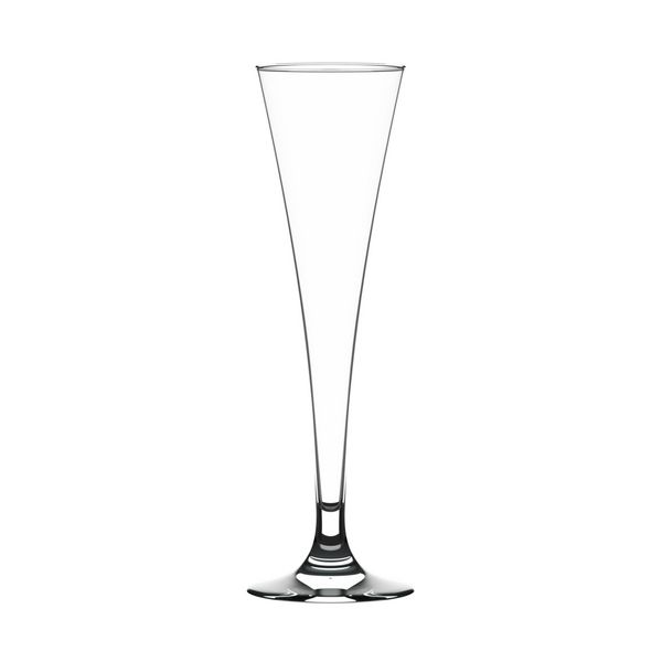 لیوان خالی شامپاین فلوت جدا شده روی سفید