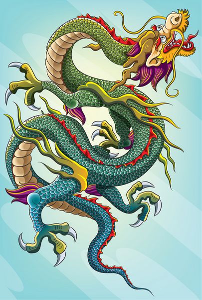 نقاشی اژدهای چینی نسخه فایل 
