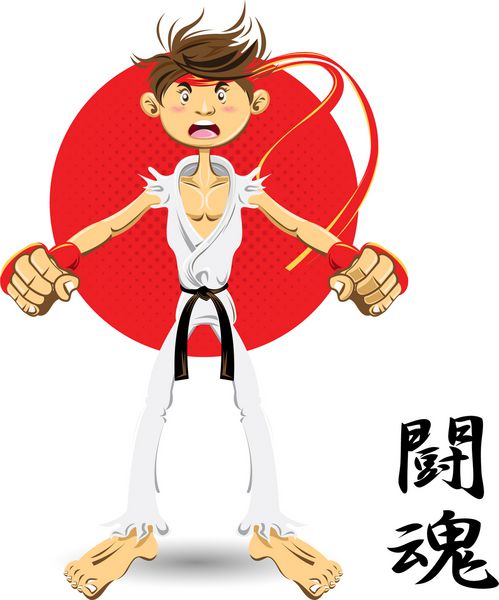 ورزشکار رزمی کمربند مشکی کاراته جودو کنپو