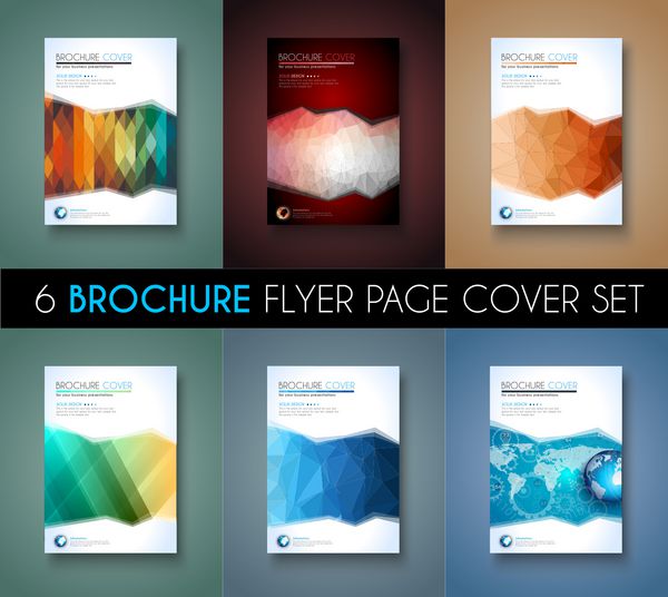 مجموعه ای از 6 قالب بروشور طرح بروشور و جلد نازک برای تجارت