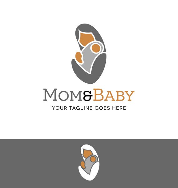 لوگوی انتزاعی مادر و نوزاد برای کسب و کار سازمان یا وب سایت