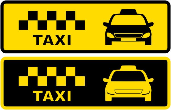 نماد تاکسی سیاه و زرد