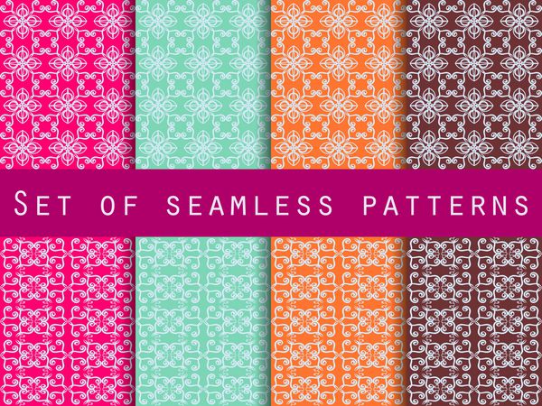مجموعه ای از الگوهای بدون درز الگوهای هندسی الگوی کاغذ دیواری کاشی پارچه و طرح وکتور