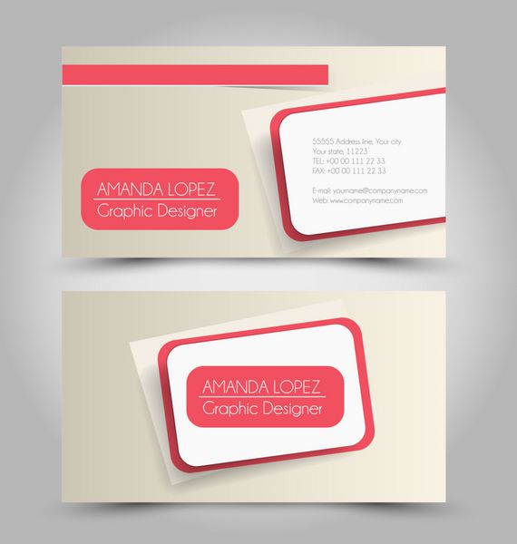 قالب مجموعه کارت ویزیت برای هویت تجاری سبک شرکتی رنگ قرمز و سفید وکتور