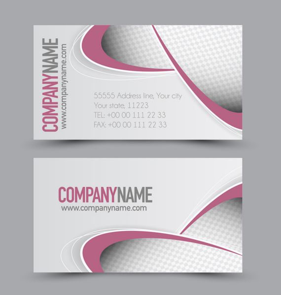 قالب مجموعه کارت ویزیت برای هویت تجاری سبک شرکتی رنگ صورتی وکتور