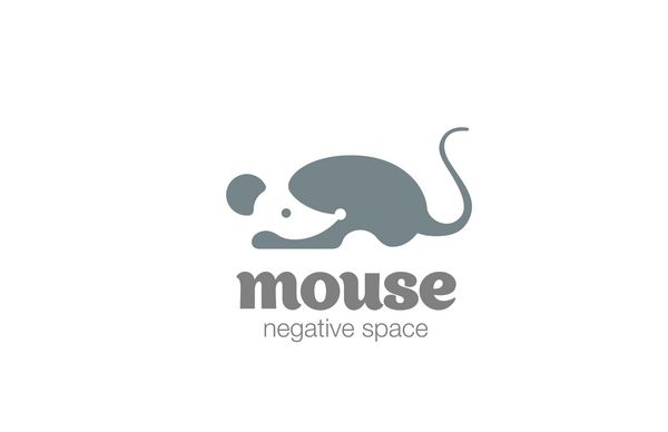 وکتور طراحی لوگوی ماوس منفی sp نماد شبح موش
