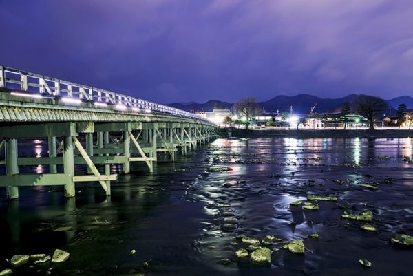 پل در کیوتو با نوردهی طولانی