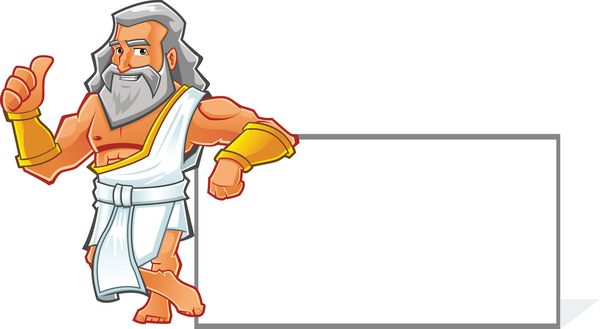 تصویر یک شخصیت کارتونی رومی با بنر در سمت راست می توانید آرم یا متن را روی بنر اضافه کنید