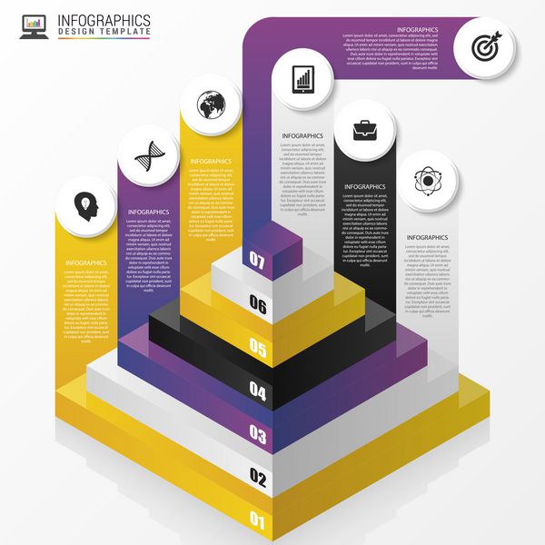 هرم مفهوم اینفوگرافیک قالب طراحی مدرن بردار
