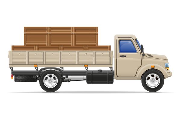 مفهوم بردار حمل و نقل کالا با کامیون باربری بیمار