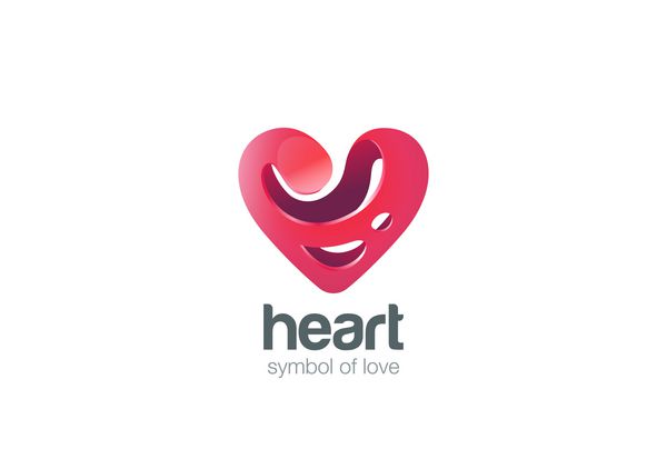 طراحی انتزاعی لوگو قلب عشق قلب و عروق نماد روز