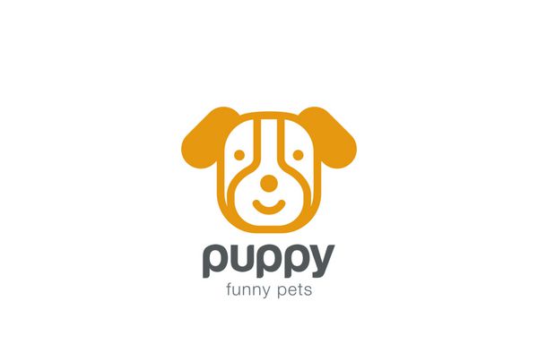 طراحی لوگوی خنده دار سگ نماد سر توله سگ سگی حیوانات خانگی خطی