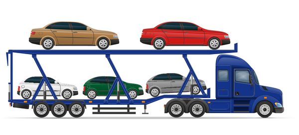 کامیون نیمه تریلر برای حمل و نقل خودرو مفهومی وکتور illu