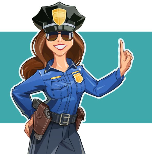 دختر زیبا افسر پلیس با لباس فرم