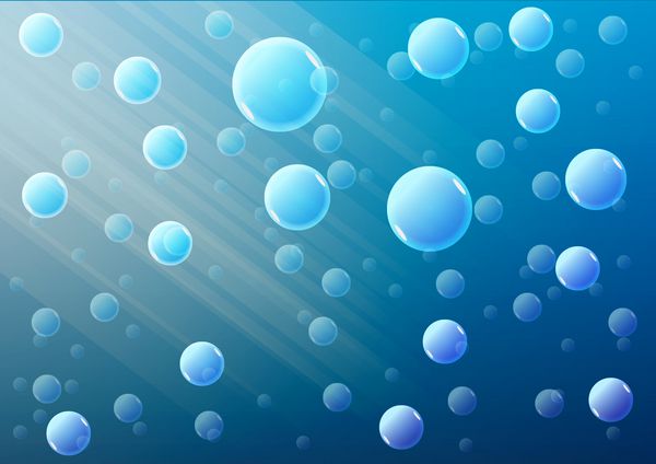وکتور حباب های آب در اشعه خورشید