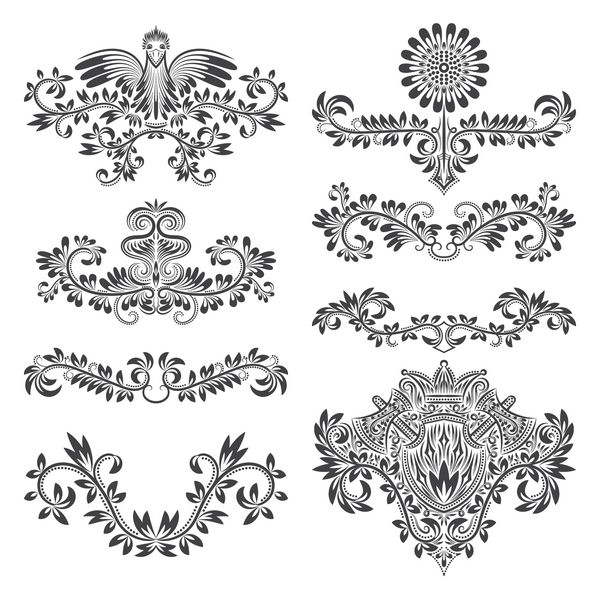 طراحی مجموعه عناصر زینتی گل به سبک اوکی وینتیج تزیینات پرنعمت صفحه
