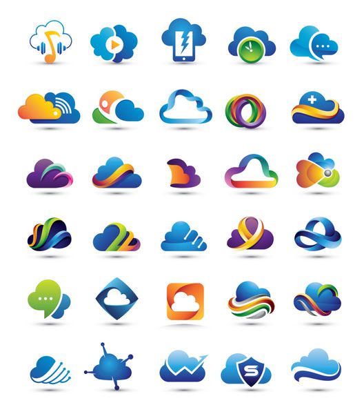 30 بهترین عنصر لوگوی ابر اینترنت سه بعدی