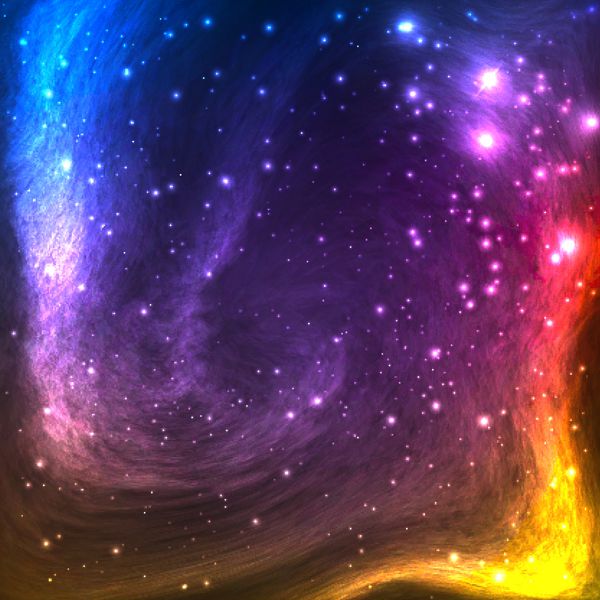 پس زمینه رنگارنگ کهکشان sp با نور ستاره های درخشان غبار ستاره ای و سحابی وکتور برای آثار هنری بروشور مهمانی پوستر بنر