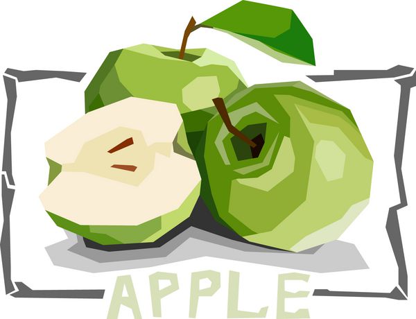 وکتور ساده از سیب سبز میوه