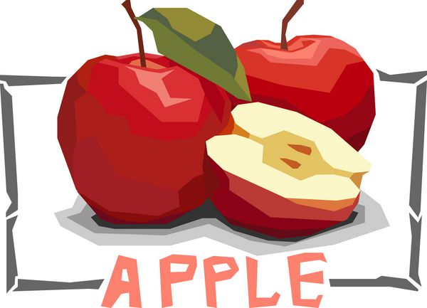 وکتور تصویر ساده از سیب قرمز میوه
