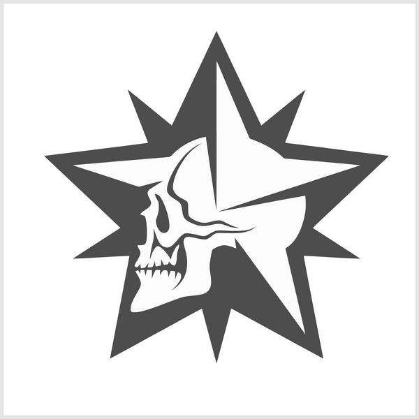ستاره با جمجمه - وکتور المان برای و طراحی لوگو
