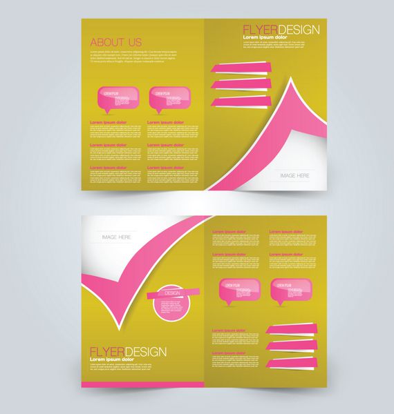 پس زمینه طراحی بروشور انتزاعی قالب بروشور می تواند برای جلد مجله مدل کسب و کار آموزش ارائه گزارش استفاده شود رنگ صورتی و زرد
