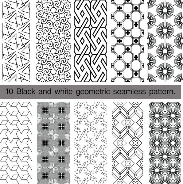 مجموعه ای از الگوی هندسی سیاه و سفید بدون درز