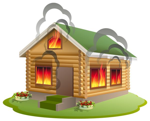 آتش خانه چوبی آتش زدن خانه چوبی بیمه اموال