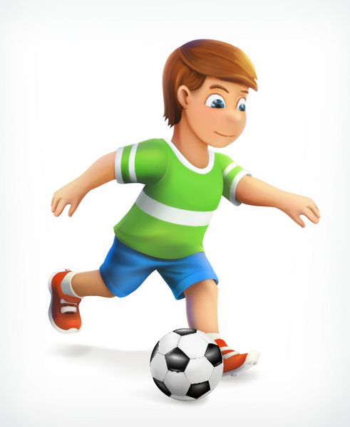 بازیکن کوچک فوتبال نماد وکتور