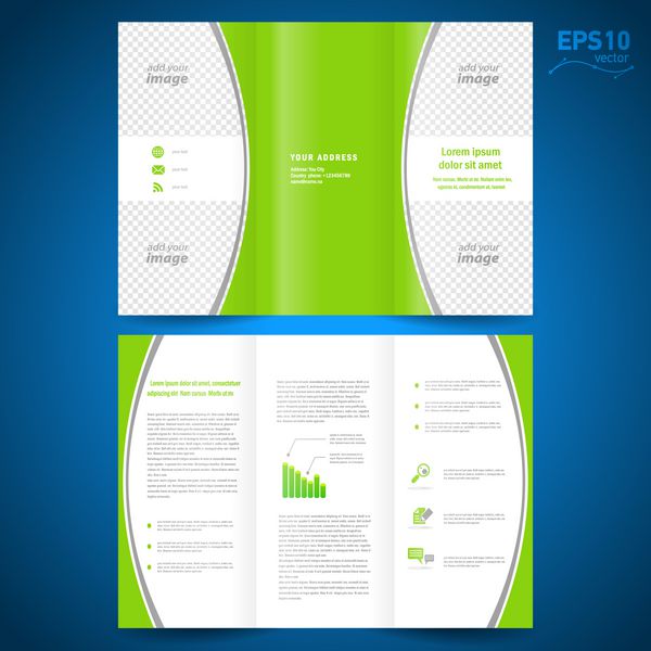 بروشور منحنی سبز خط خم پس زمینه سفید