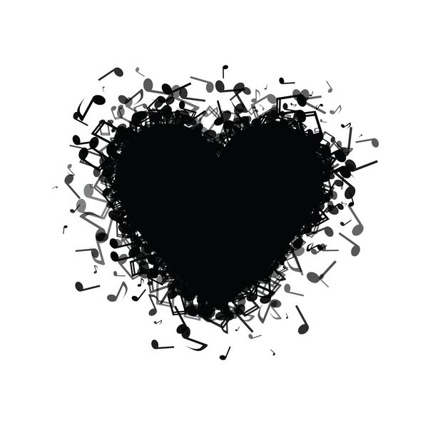 قلب ساخته شده از نت های موسیقی