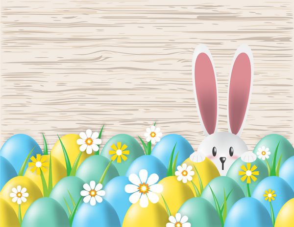عید پاک مبارک کارت تبریک عید پاک با تخم مرغ های رنگارنگ و اسم حیوان دست اموز
