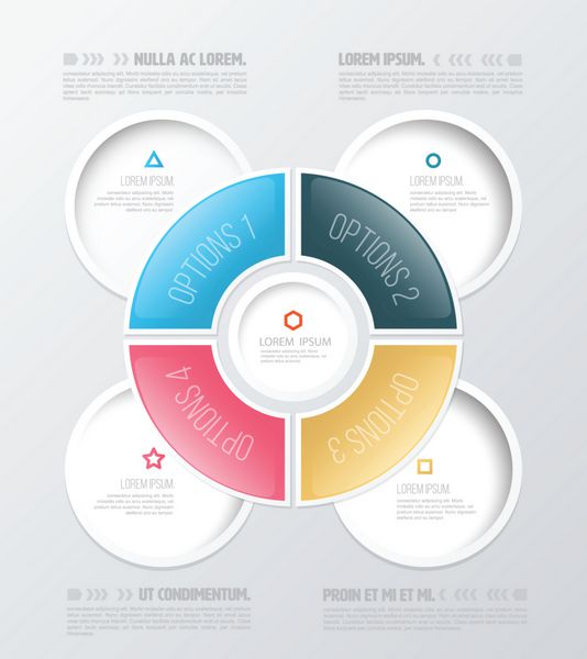 قالب طراحی اینفوگرافیک و مفهوم تجاری با 4 گزینه وکتور
