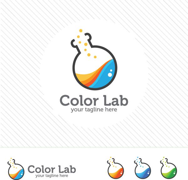 لوگوی آزمایشگاه رنگ انتزاعی وکتور آزمایشگاهی شیمیایی پزشکی