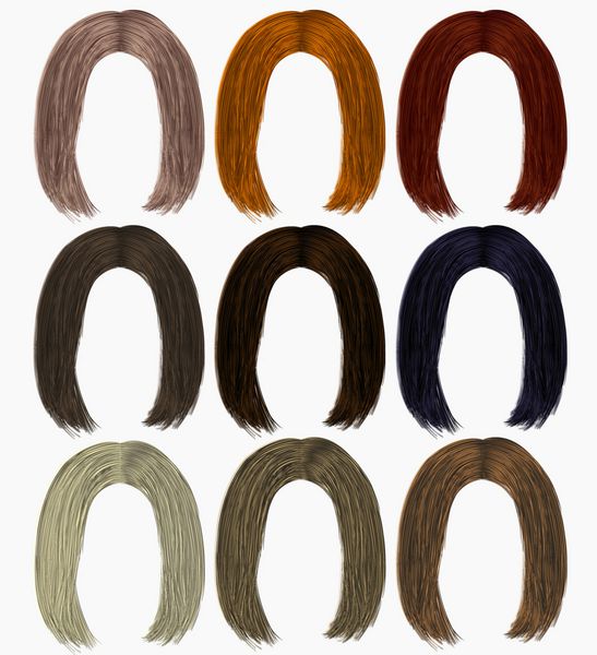 مجموعه ای از مو رنگ های مختلف