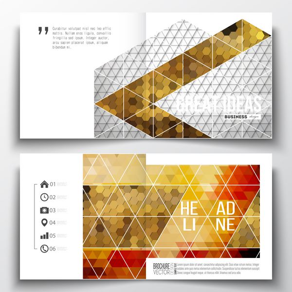 مجموعه ای از الگوهای تجاری گزارش ann برای بروشور مجله بروشور یا کتابچه پس زمینه چند ضلعی رنگارنگ انتزاعی بافت وکتور مثلث شیک مدرن