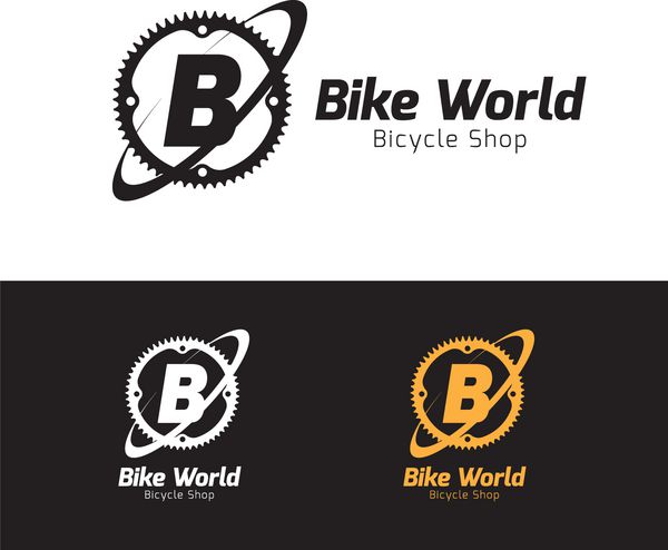 لوگوی دوچرخه آرم دنیای دوچرخه آرم چرخ دنده الگوی آرم حرف b