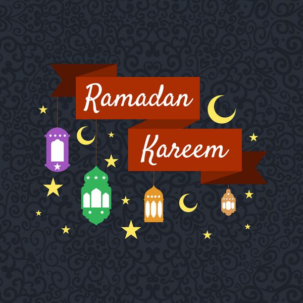 کریم مبارک رمضان تصویر وکتور پس زمینه تبریک