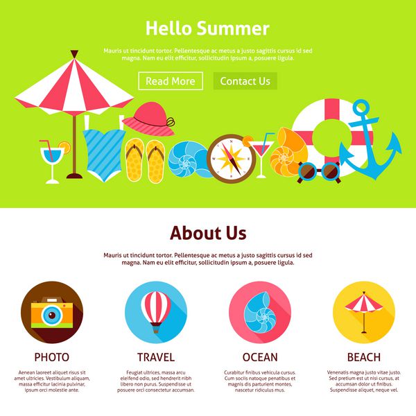 سلام قالب طراحی وب تخت تابستانی